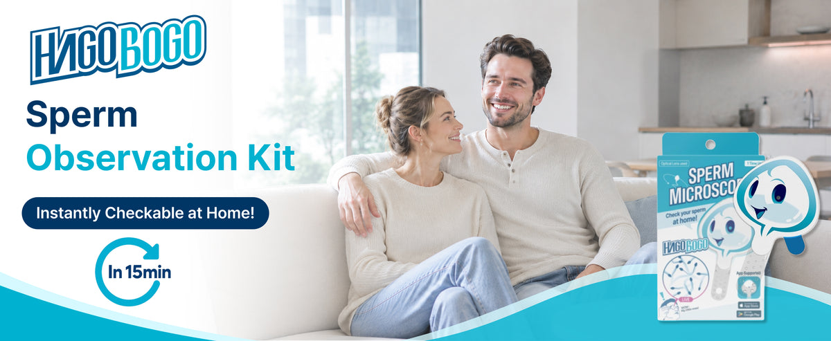 HAGOBOGO sperm observation kit for private at-home male fertility awareness with 15-minute check and smartphone app support