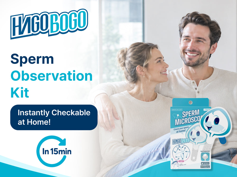 HAGOBOGO sperm observation kit for private at-home male fertility awareness with 15-minute check and smartphone app support