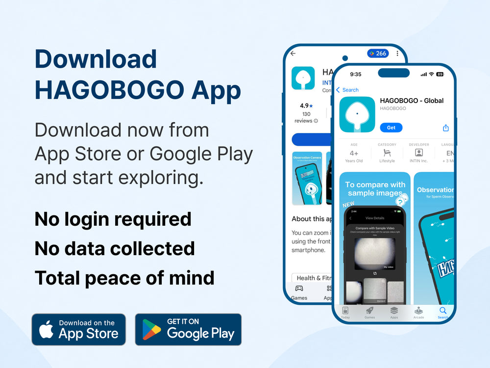 HAGOBOGO mobile app download for sperm observation with no login required and no data collected