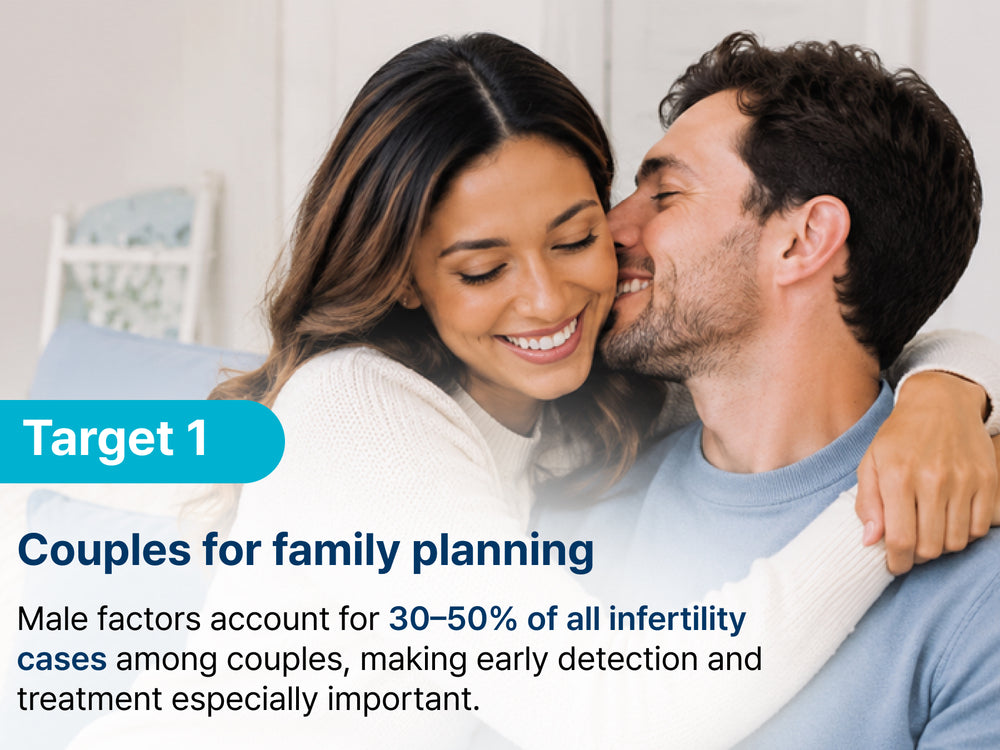 Couple planning a family while learning about male fertility factors and the importance of early infertility