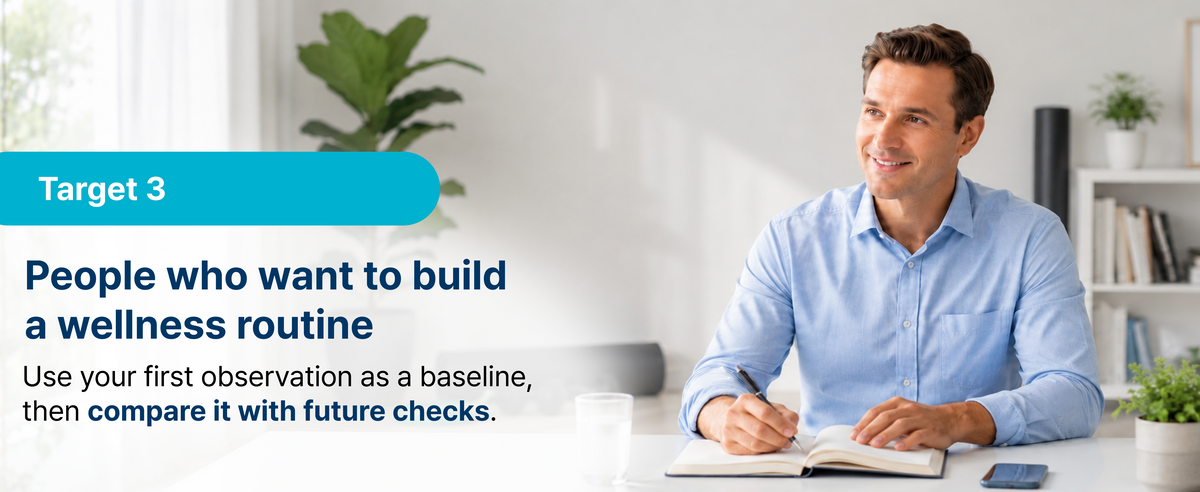 Man building a male fertility wellness routine with HAGOBOGO at-home sperm observation kit and future checks