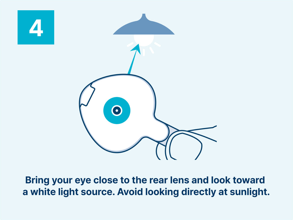 HAGOBOGO sperm observation kit instructions for viewing the sample through the rear lens with white light